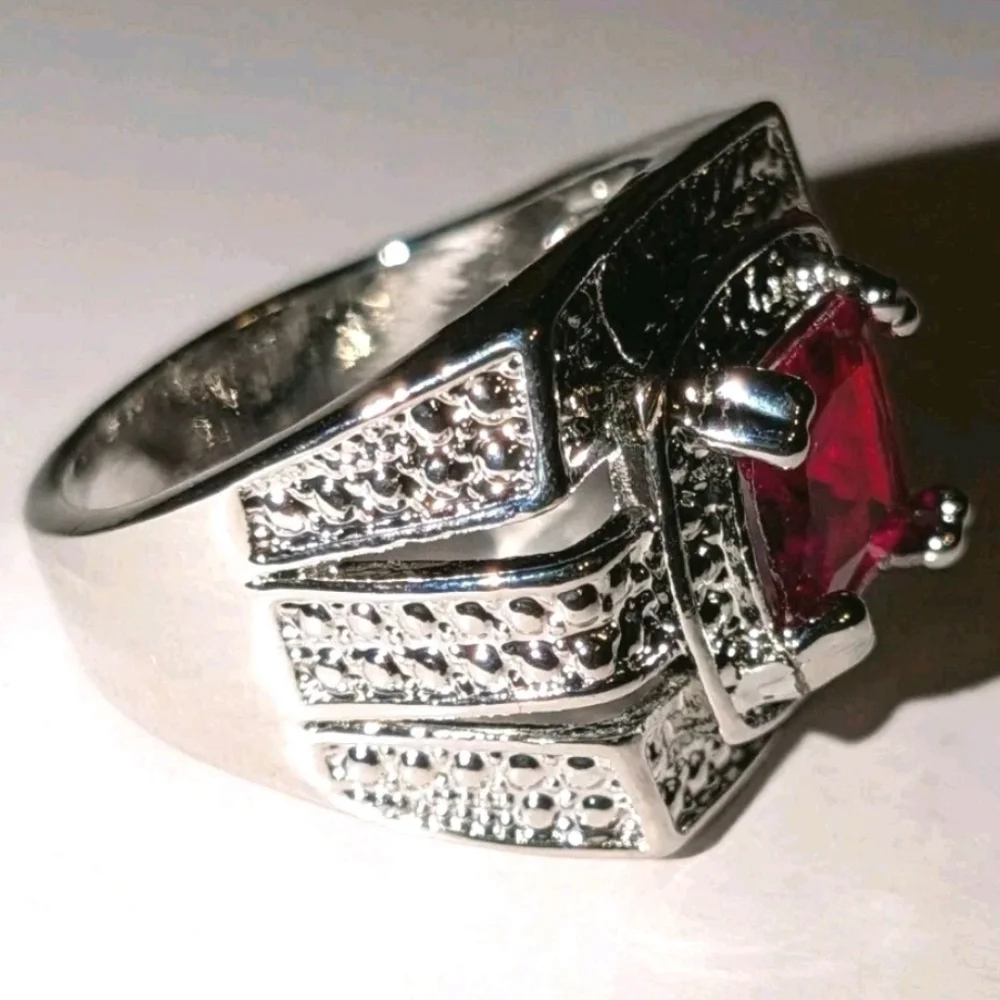 2CT Round Cut Lab Created Diamond Men's Engagement Ring 14K Silver Plated Sz 9